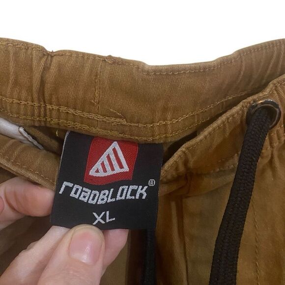 Roadblock drawstring pockets jogger pants XL brown - Picture 2 of 4
